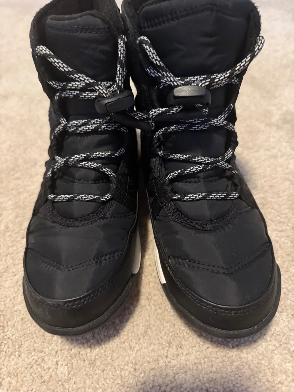 Sorel Kids Black Winter Lace-Up Boot with White Midsole